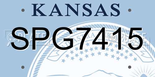 SPG7415 Kansas License Plate