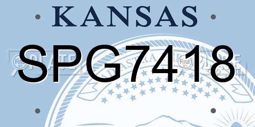 SPG7418 Kansas License Plate