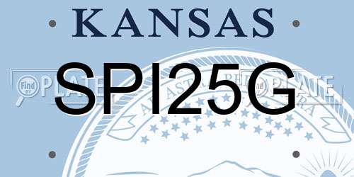 SPI25G Kansas License Plate