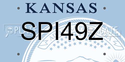 SPI49Z Kansas License Plate