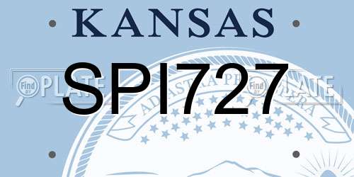 SPI727 Kansas License Plate