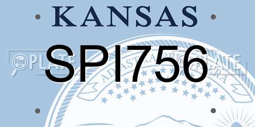 SPI756 Kansas License Plate