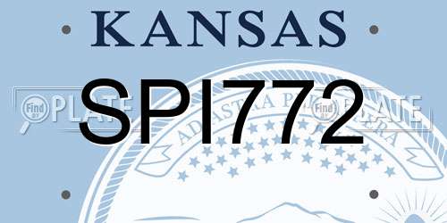 SPI772 Kansas License Plate