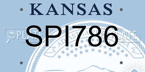 SPI786 Kansas License Plate
