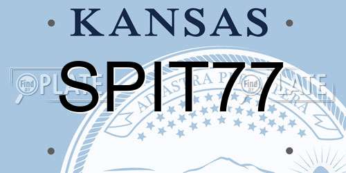 SPIT77 Kansas License Plate