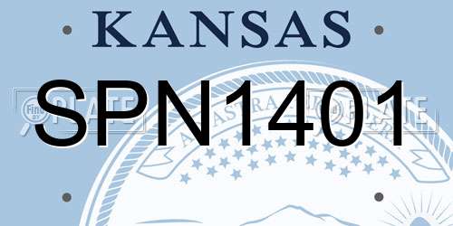 SPN1401 Kansas License Plate