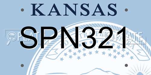 SPN321 Kansas License Plate