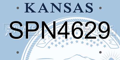 SPN4629 Kansas License Plate