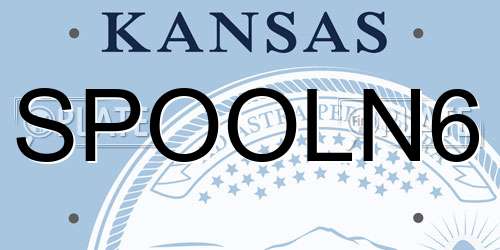 SPOOLN6 Kansas License Plate