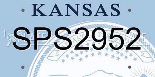 SPS2952 Kansas License Plate