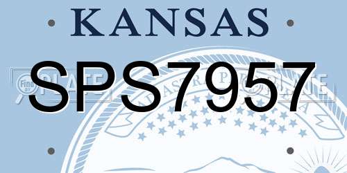 SPS7957 Kansas License Plate
