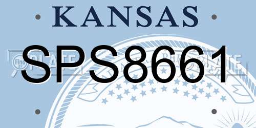 SPS8661 Kansas License Plate