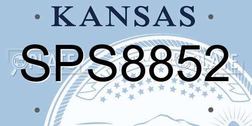 SPS8852 Kansas License Plate