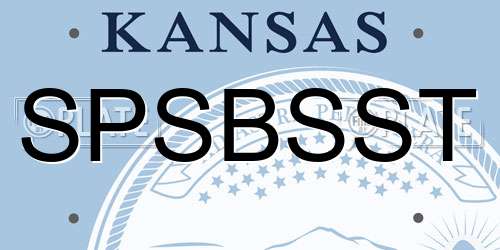 SPSBSST Kansas License Plate