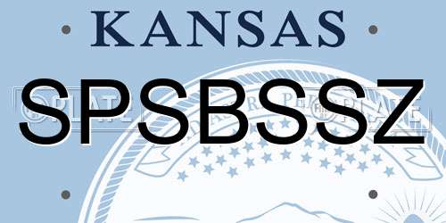 SPSBSSZ Kansas License Plate