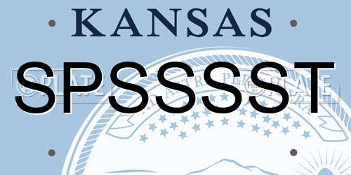 SPSSSST Kansas License Plate