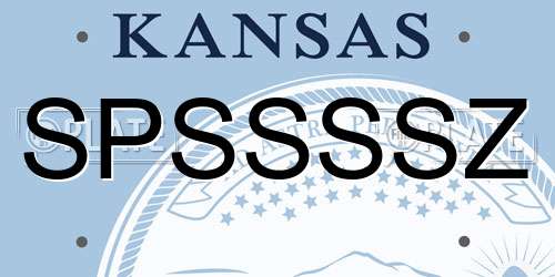 SPSSSSZ Kansas License Plate