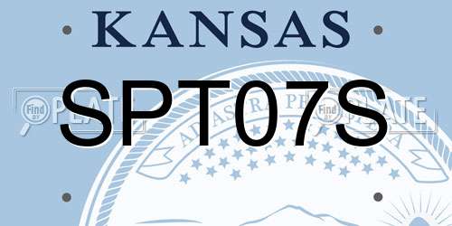 SPT07S Kansas License Plate