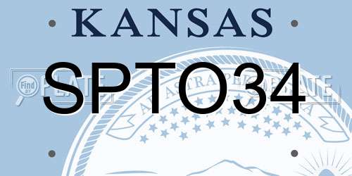 SPTO34 Kansas License Plate