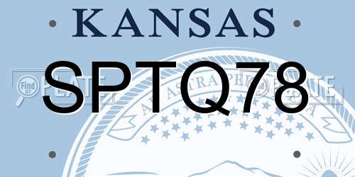 SPTQ78 Kansas License Plate