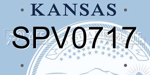 SPV0717 Kansas License Plate