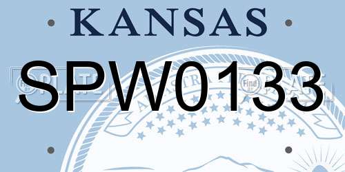 SPW0133 Kansas License Plate