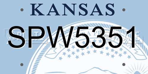 SPW5351 Kansas License Plate