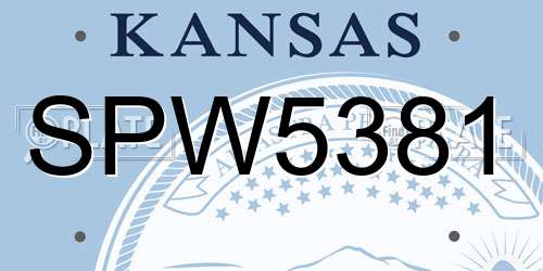 SPW5381 Kansas License Plate