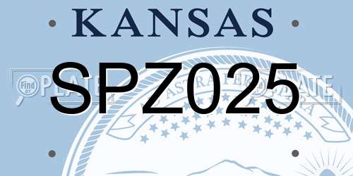 SPZ025 Kansas License Plate