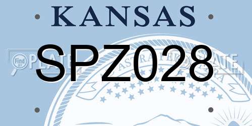 SPZ028 Kansas License Plate