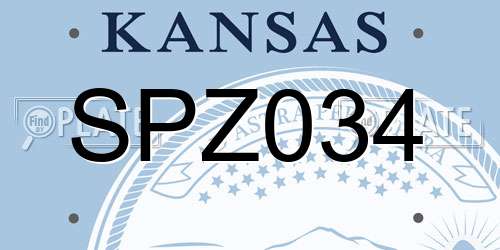 SPZ034 Kansas License Plate