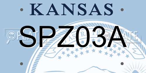 SPZ03A Kansas License Plate