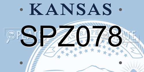 SPZ078 Kansas License Plate