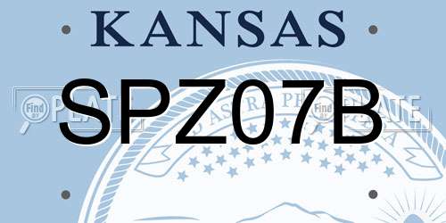 SPZ07B Kansas License Plate