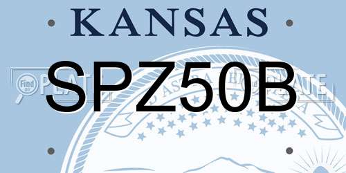 SPZ50B Kansas License Plate