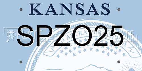 SPZO25 Kansas License Plate