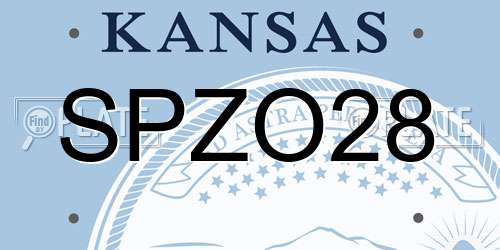 SPZO28 Kansas License Plate