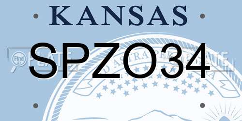 SPZO34 Kansas License Plate