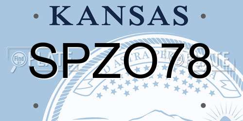 SPZO78 Kansas License Plate