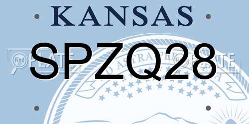SPZQ28 Kansas License Plate