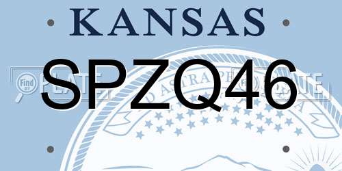 SPZQ46 Kansas License Plate
