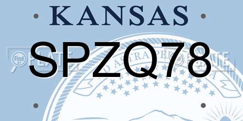 SPZQ78 Kansas License Plate
