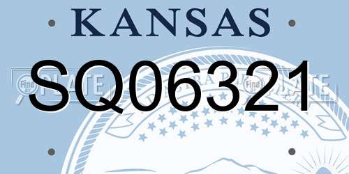 SQ06321 Kansas License Plate