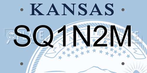 SQ1N2M Kansas License Plate