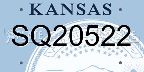 SQ20522 Kansas License Plate
