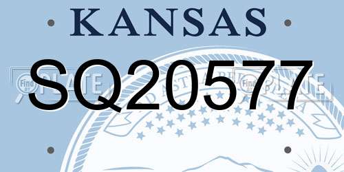 SQ20577 Kansas License Plate