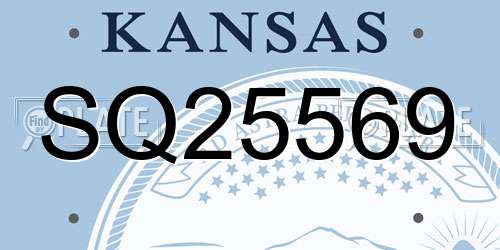SQ25569 Kansas License Plate