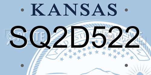 SQ2D522 Kansas License Plate
