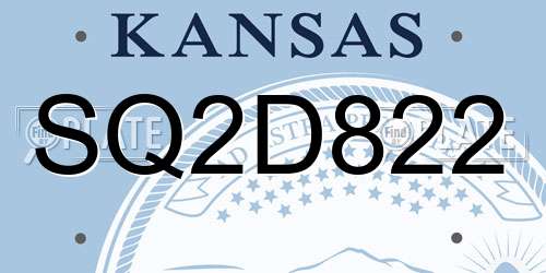 SQ2D822 Kansas License Plate