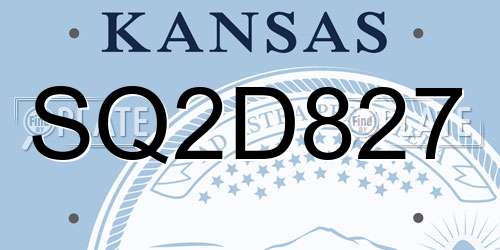 SQ2D827 Kansas License Plate